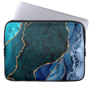 Lux Peacock Agate & Gold Laptop Sleeve