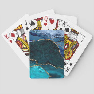 Lux Peacock Agate & Gold Pokerkaarten