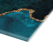 Lux Peacock Agate & Gold Snijplank (Hoek)