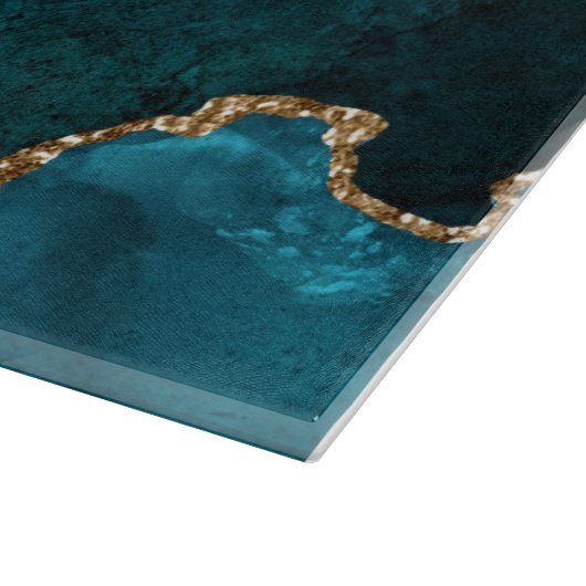 Lux Peacock Agate & Gold Snijplank (Hoek)