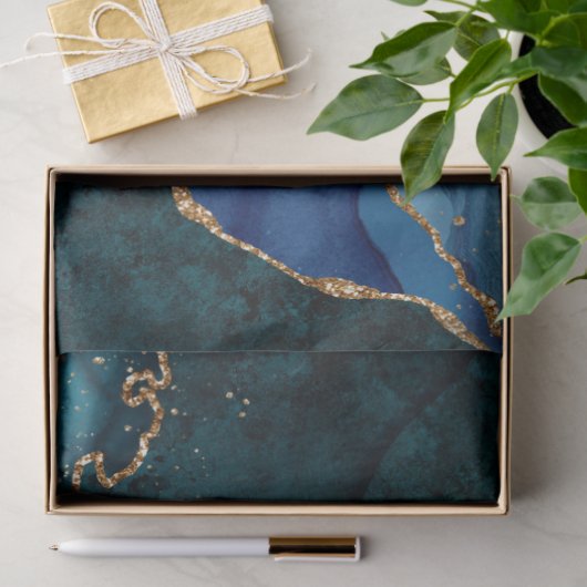 Lux Peacock Agate & Gold Tissuepapier (Geschenk)