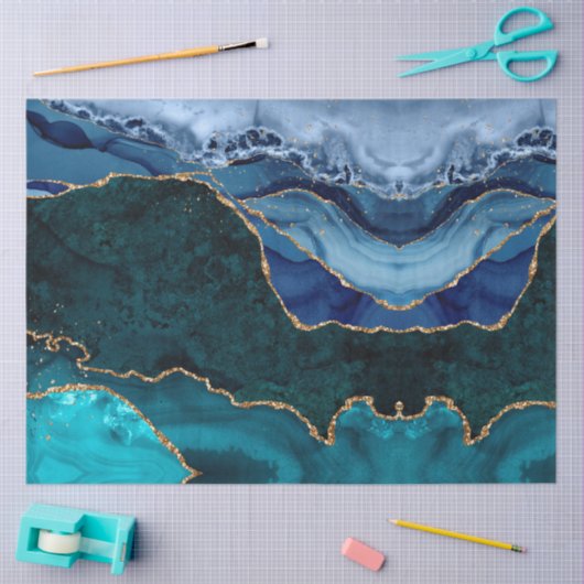 Lux Peacock Agate & Gold Tissuepapier (Craft)