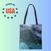 Lux Peacock Agate & Gold Tote Bag