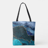 Lux Peacock Agate & Gold Tote Bag (Achterkant)