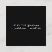 Lux Polka Dot Ribbon en Diamond Center Piece Vierkante Visitekaartje (Achterkant)