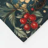 Lux red and green baubles personalized holiday fleece deken (Hoek)