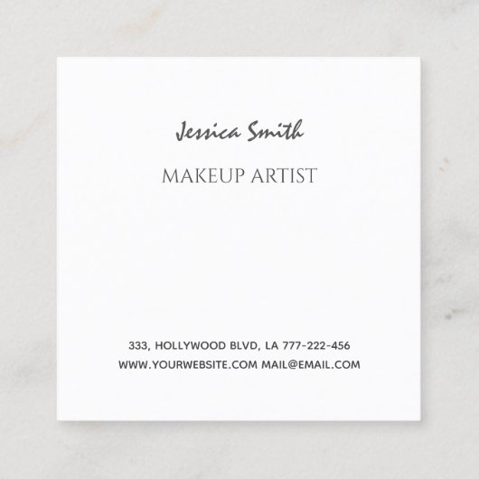 Lux roos goud lippen glitterijkalligrafie liefde vierkante visitekaartje (Achterkant)