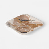 Lux roos gouden glitter koperen tinten waterverf papieren bordje (Gebogen)