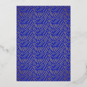 Lux Royal Blue and Gold Heart Commitment Ceremony Folie Uitnodiging (Achterkant)