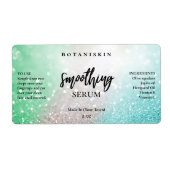 Lux Silver Glitter Blue en Mint Face Serum Labels (Voorkant)