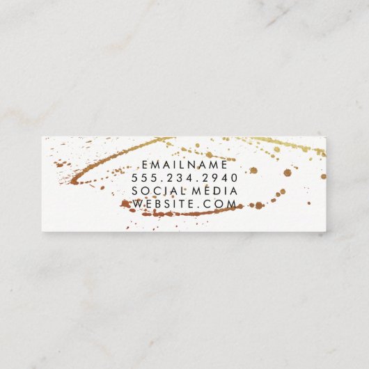 Lux Splatter Rood Wit Mini Visitekaartje (Achterkant)