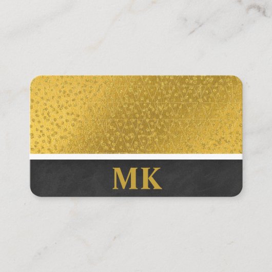 Lux Texture and Gold Speck | Monogram Visitekaartje (Voorkant)