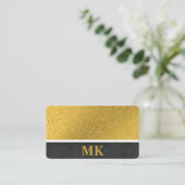 Lux Texture and Gold Speck | Monogram Visitekaartje (Staand voorkant)