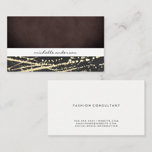 Lux Textuur en Gold Expressive Visitekaartje (Voorkant / Achterkant)