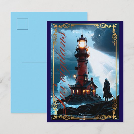 Lux vigilans uitnodiging briefkaart (Voorkant / Achterkant)