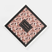 Lux Wedding Napkins Rose Gold Glitter Metallic Servet (Hoek)