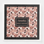 Lux Wedding Napkins Rose Gold Glitter Metallic Servet (Voorkant)