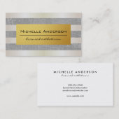 Lux White Gold Stripes met Gold Visitekaartje (Voorkant / Achterkant)
