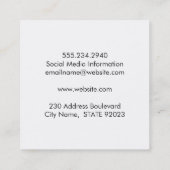 Lux White Gold Stripes met Swank Background Vierkante Visitekaartje (Achterkant)