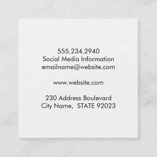 Lux White Gold Stripes met Swank Background Vierkante Visitekaartje (Achterkant)