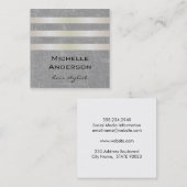 Lux White Gold Stripes met Swank Background Vierkante Visitekaartje (Voorkant / Achterkant)