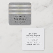Lux White Gold Stripes met Swank Background Vierkante Visitekaartje (Voorkant / Achterkant)