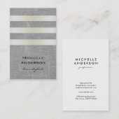 Lux White Gold Stripes met Swank Background Visitekaartje (Voorkant / Achterkant)