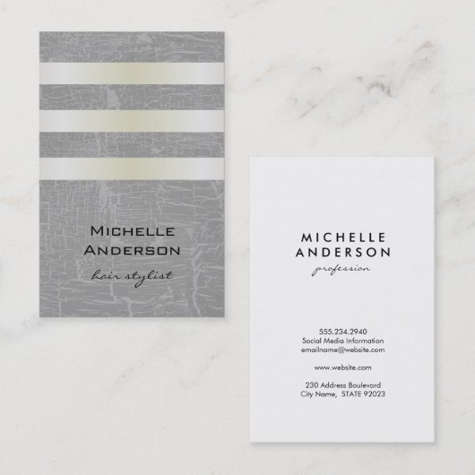 Lux White Gold Stripes met Swank Background Visitekaartje (Voorkant / Achterkant)