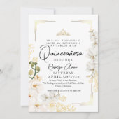 Lux White Orchid Princess Tiara Quinceañera Kaart (Voorkant)