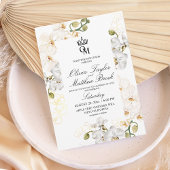 Lux White Orchids Waterverf Wedding Kaart