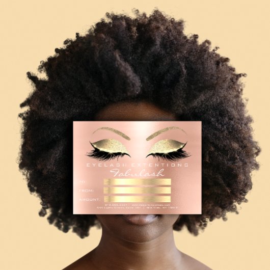 Lux Wimpers Roze Gouden Make-up Certificaat Cadeau