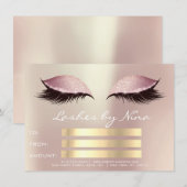 Lux Wimpers Roze Gouden Make-up Certificaat Cadeau (Voorkant / Achterkant)