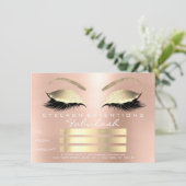 Lux Wimpers Roze Gouden Make-up Certificaat Cadeau (Staand voorkant)