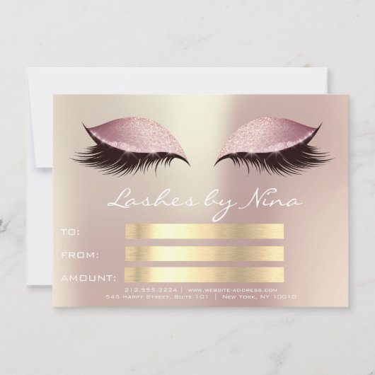 Lux Wimpers Roze Rose Goud Make-up Certificaat Cad (Voorkant)
