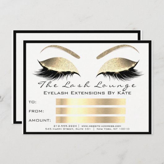 Lux Wimpers White Gold Make-up Certificaat Cadeau (Voorkant / Achterkant)