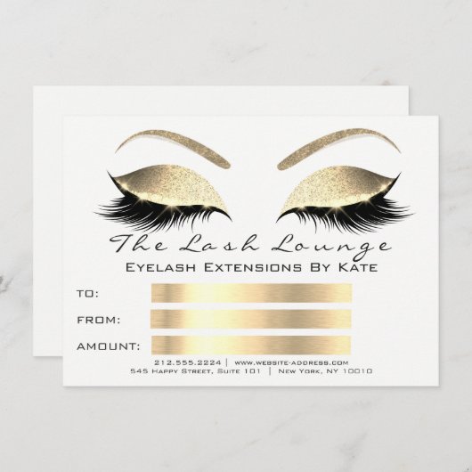 Lux Wimpers Wit Zwart Gouden Make-up Certificaat C (Voorkant / Achterkant)