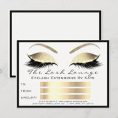 Lux Wimpers Witte Goud Make-up Certificaat Cadeau (Voorkant / Achterkant)