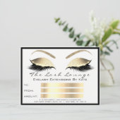 Lux Wimpers Witte Goud Make-up Certificaat Cadeau (Staand voorkant)