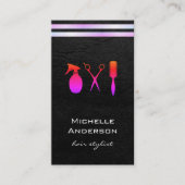 Lux Witte Strepen Chic Zwart Visitekaartje (Voorkant)