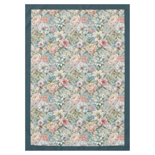 Luxe 18e-eeuwse geïnspireerde delicate bloemen tafelkleed (Voorkant)