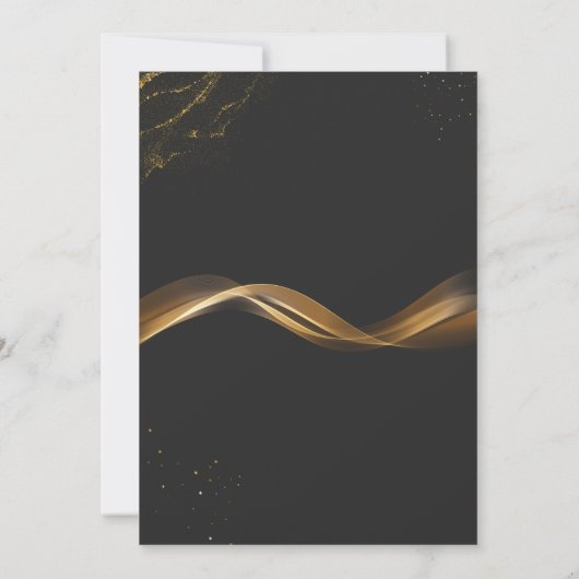 Luxe 25e verjaardag uitnodiging in glanzend goud (Achterkant)