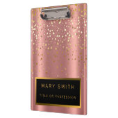 Luxe 2-in1 Glitter Gold Pink Star-Visitekaartje & Klembord (Links)