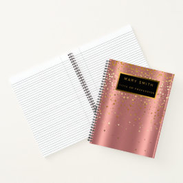Luxe 2-in1 Glitter Gold Pink Star-Visitekaartje & Notitieboek