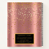 Luxe 2-in1 Glitter Gold Pink Star-Visitekaartje & Notitieboek (Achterkant)