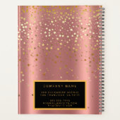 Luxe 2-in1 Glitter Gold Pink Star-Visitekaartje & Planner (Achterkant)