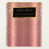 Luxe 2-in1 Glitter Gold Pink Star-Visitekaartje & Planner (Voorkant)