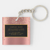 Luxe 2-in1 Glitter Gold Pink Star-Visitekaartje & Sleutelhanger (Achterkant)
