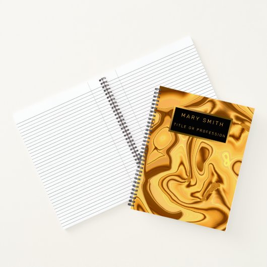 Luxe 2 in 1 Elegant Gold Marble Visitekaartje & Notitieboek (Binnen)