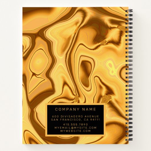 Luxe 2 in 1 Elegant Gold Marble Visitekaartje & Notitieboek (Achterkant)