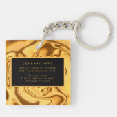 Luxe 2 in 1 Elegant Gold Marble Visitekaartje & Sleutelhanger (Achterkant)